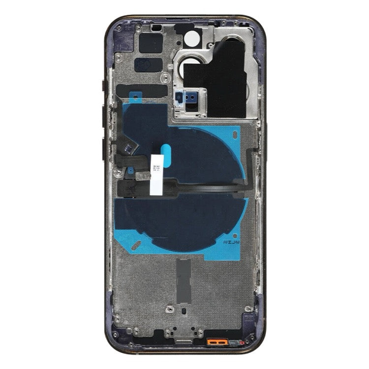 Pour iPhone 14 Pro Cache arrière de batterie avec câble flexible d'alimentation + volume + module de chargement sans fil, Version : version chinoise (violet) avec logo