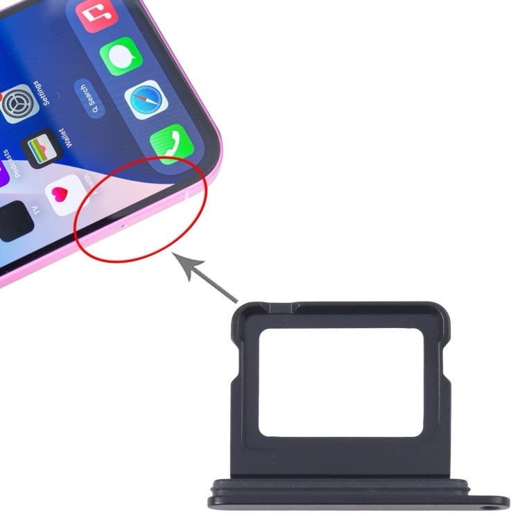 Pour iPhone 16 SIM + plateau de carte SIM (noir)