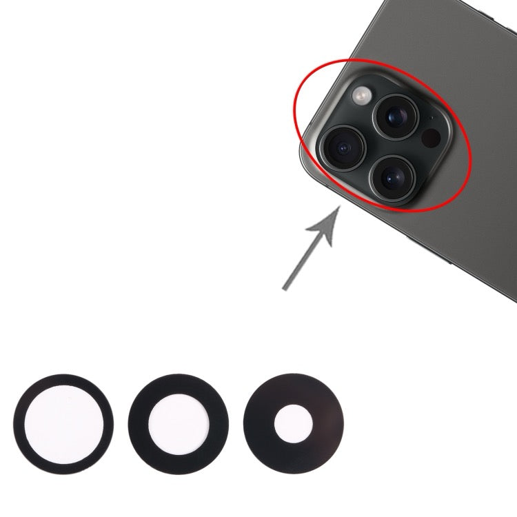 Objectif de caméra arrière 3 en 1 Pour iPhone 15 Pro