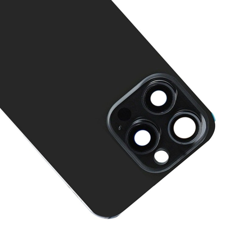 Pour iPhone 15 Pro Couvercle arrière de batterie en verre avec support de flash + module de chargement sans fil avec logo