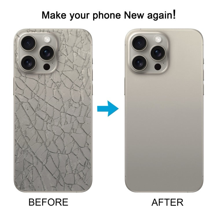 Pour iPhone 15 Pro Couvercle arrière de batterie en verre avec support de flash + module de chargement sans fil avec logo