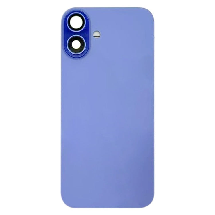Pour iPhone 16 Plus Cache arrière de batterie avec cache d'objectif d'appareil photo (bleu) avec logo