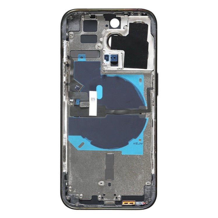 Pour iPhone 14 Pro Cache arrière de batterie avec câble flexible d'alimentation + volume + module de chargement sans fil, Version : version chinoise (Noir) avec logo