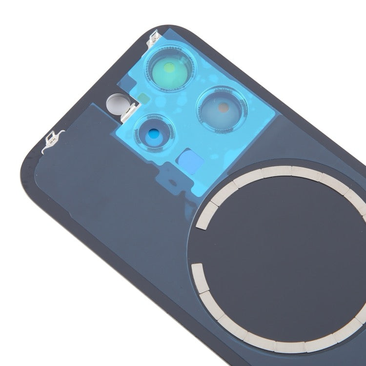 Pour iPhone 15 pro vitre arrière de la batterie avec couvercle d'objectif d'appareil photo + aimant MagSafe avec logo