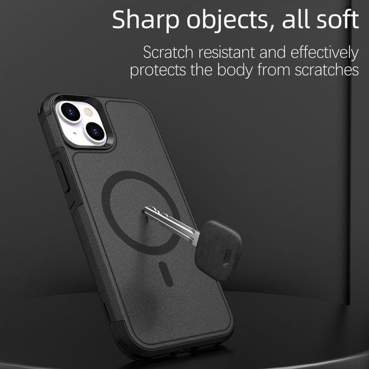 Coque iPhone 15 Plus Armor Magsafe PC Hybrid TPU Phone Case (Noir)