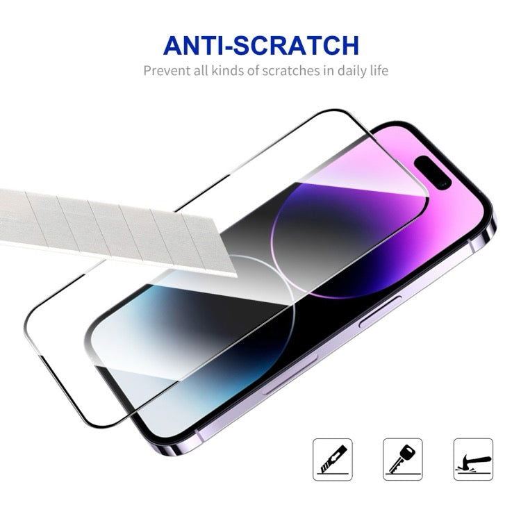 Pour iPhone 16 Film de verre trempé à haute teneur en aluminium-silicium à colle complète - Wakeshopes