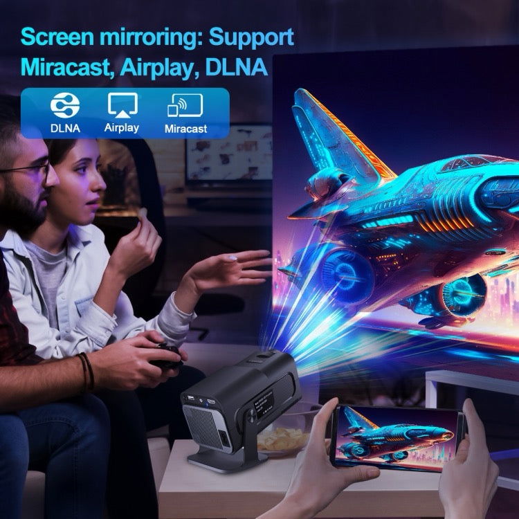 Projecteur HY320 1080P 390ANSI 4K Android 11 avec Wifi 6 Bluetooth 5.0 prise en charge Miracast / Airplay / DLNA prise AU - Wakeshopes