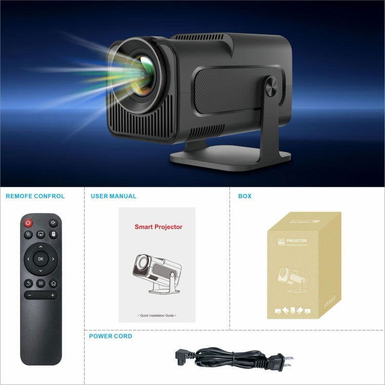 Projecteur HY320 1080P 390ANSI 4K Android 11 avec Wifi 6 Bluetooth 5.0 prise en charge Miracast / Airplay / DLNA prise AU - Wakeshopes