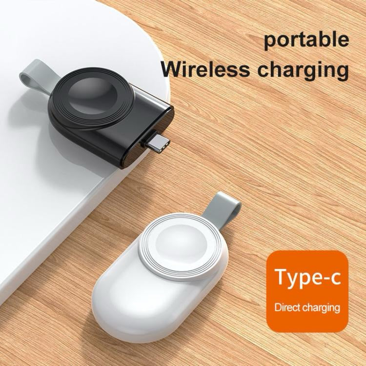 Chargeur sans fil magnétique portable pour Apple Watch 1/2/3/4/5/6/7/8/9/10/SE, chargeur sans fil intelligent de type C (blanc)
