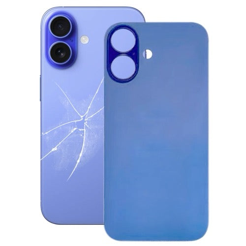 Vitre Arrière en Verre de Remplacement pour iPhone 16 - Réparation Facile et Compatible (bleu)