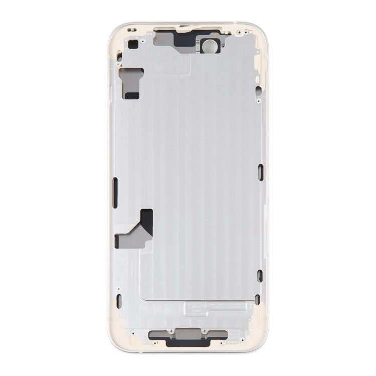 Pour coque arrière de batterie iPhone 14 avec cadre central/touches latérales ( Blanc ) avec logo