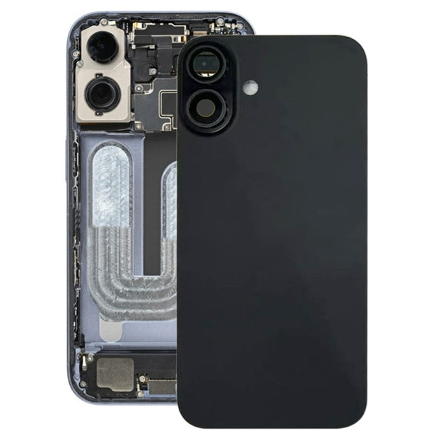 Pour iPhone 16 Cache arrière de batterie avec cache d'objectif d'appareil photo