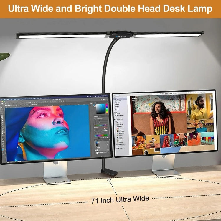 OPULUZ Lampe de bureau à double tête avec tube à col de cygne PULUZ (noir)