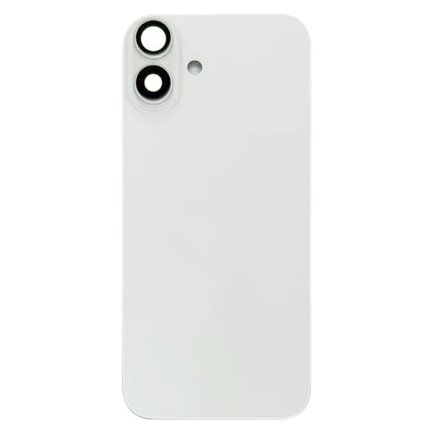 Pour iPhone 16 Plus Cache arrière de batterie avec cache d'objectif d'appareil photo (blanc) avec logo