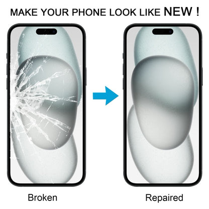 Lentille extérieure en verre pour écran avant de l'iPhone 15, avec adhésif OCA optiquement transparent