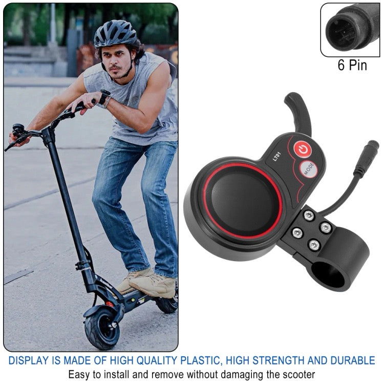 Instrument de Scooter électrique à affichage LT01 à 6 broches, pour Kaabo Mantis8 / Mantis10 / WOLF WARRIOR X