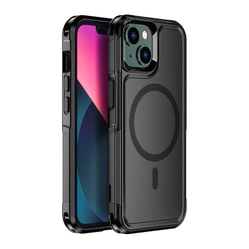 Coque iPhone 14 Armor Magsafe PC Hybrid TPU Phone Case (Noir)