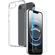 Pour IPhone 16e 2 en 1 TPU Téléphone Coque Protecteur d'écran Film en verre trempé (Transparent)