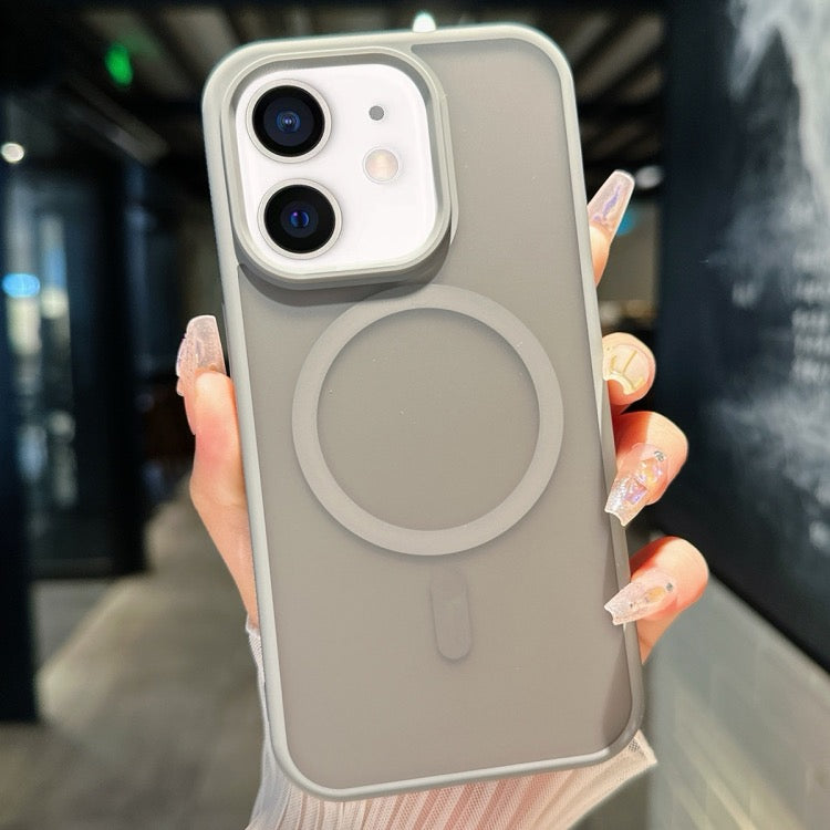 Pour iPhone 11 Étui de téléphone hybride PC Magsafe transparent en TPU (gris)