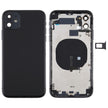 Châssis arrière de la batterie (avec touches latérales et plateau de carte et câble d'alimentation + volume flexible et module de charge sans fil) pour iPhone 11 (noir)