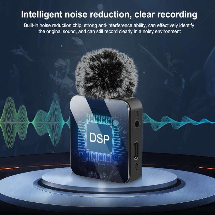 PULUZ Microphone cravate sans fil PULUZ pour iPhone / iPad, récepteur 8 broches (noir)
