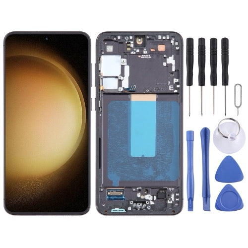 Pour Samsung Galaxy S23 + SM-S916B écran LCD d'origine numériseur assemblage complet avec cadre