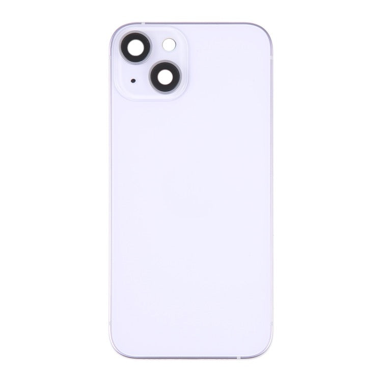 Coque arrière de batterie pour iPhone 14 avec cadre central/touches latérales (violet) avec logo