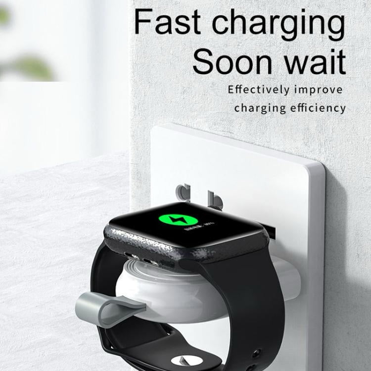 Chargeur sans fil magnétique portable pour Apple Watch 1/2/3/4/5/6/7/8/9/10/SE, chargeur sans fil intelligent de type C (blanc)