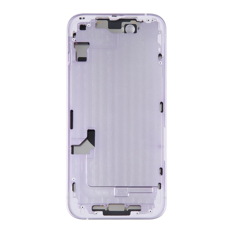 Coque arrière de batterie pour iPhone 14 avec cadre central/touches latérales (violet) avec logo