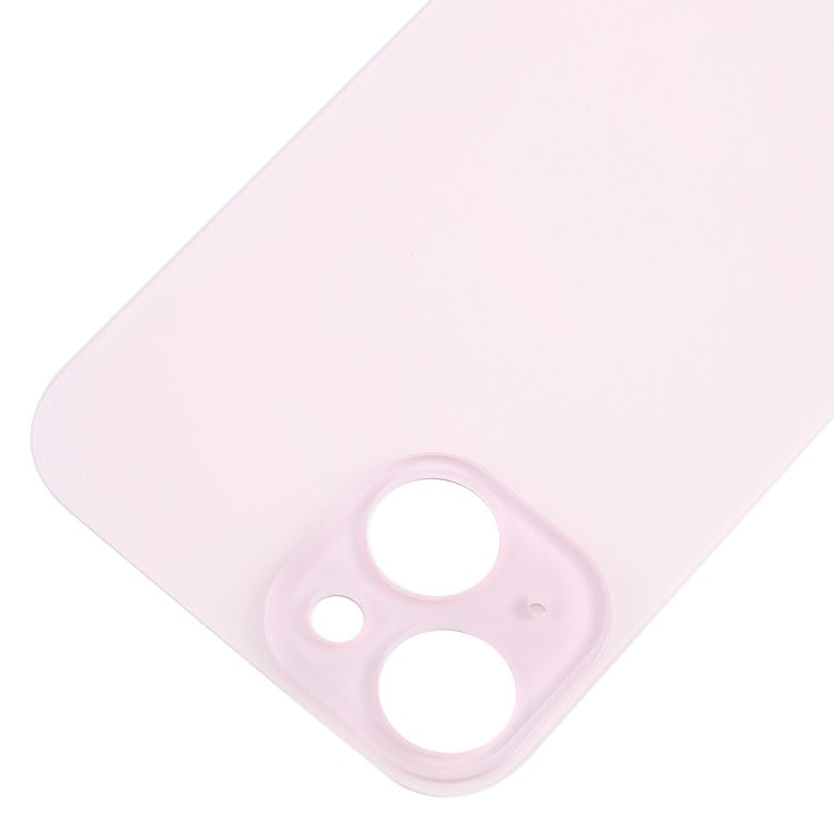 Pour iPhone 15 Remplacement facile Grand trou de caméra Couvercle de batterie arrière en verre (rose)