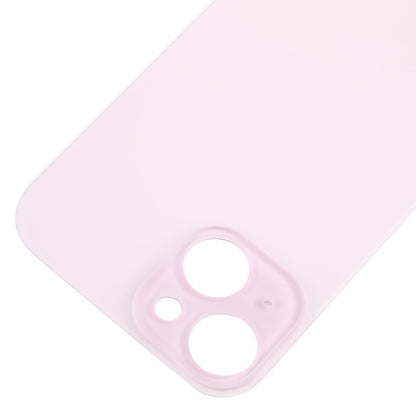 Pour iPhone 15 Remplacement facile Grand trou de caméra Couvercle de batterie arrière en verre (rose)