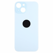 Pour iPhone 15 Remplacement facile Grand trou de caméra Couvercle de batterie arrière en verre (Bleu)