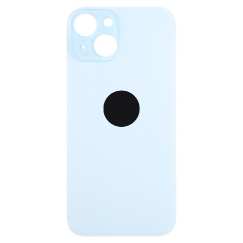 Pour iPhone 15 Remplacement facile Grand trou de caméra Couvercle de batterie arrière en verre (Bleu)