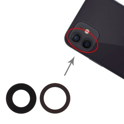2 PCS / Set objectif de caméra arrière pour iPhone 12 - Wakeshopes