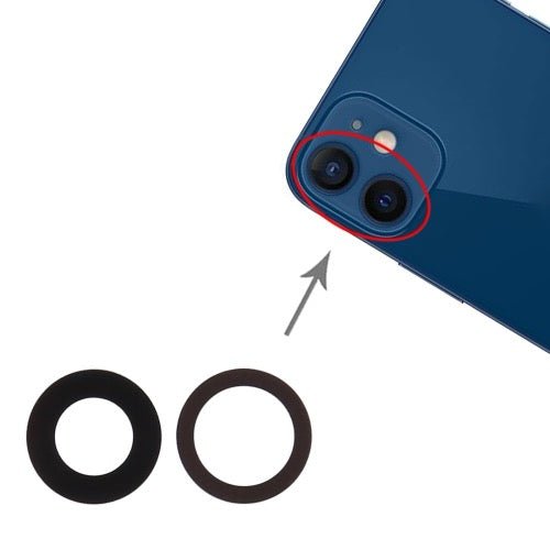 2 PCS / Set objectif de caméra arrière pour iPhone 12 mini - Wakeshopes