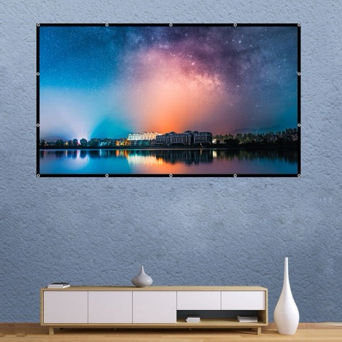 Rideau de film de projecteur en polyester de soie de lait pliable, taille : 100 pouces (16:9) zone de projection : 186 x 105 cm