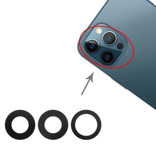 3 PCS / Set objectif de caméra arrière pour iPhone 12 Pro Max - Wakeshopes