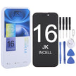Pour iPhone 16, lentille extérieure en verre pour écran avant avec adhésif optiquement transparent OCA