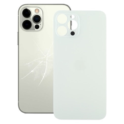 Couverture arrière de batterie de grand trou de caméra de remplacement facile pour iPhone 12 Pro Max avec logo