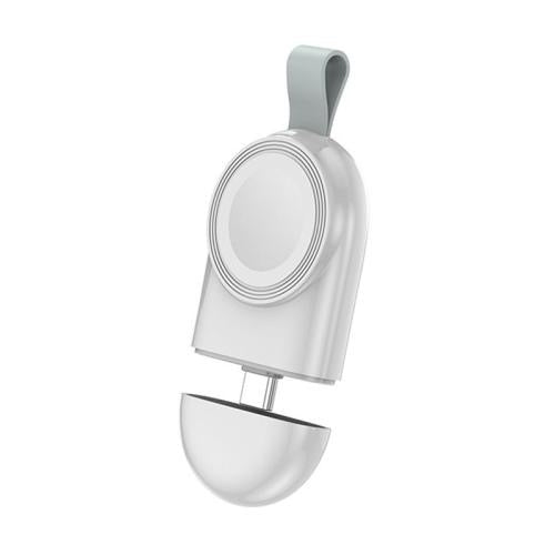 Chargeur sans fil magnétique portable pour Apple Watch 1/2/3/4/5/6/7/8/9/10/SE, chargeur sans fil intelligent de type C (blanc)