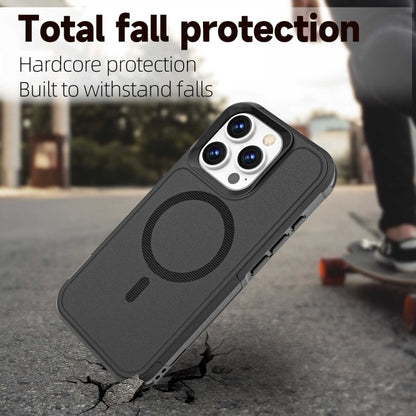 Coque iPhone 16 Pro Armor Magsafe PC Hybrid TPU Phone Case (Noir)