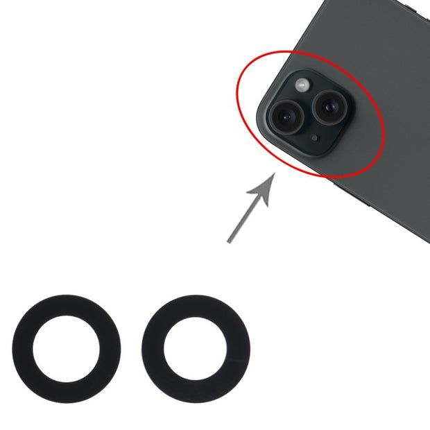 Pour iPhone 15 Objectif de caméra arrière 2 en 1