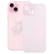 Pour iPhone 15 Remplacement facile Grand trou de caméra Couvercle de batterie arrière en verre (rose)