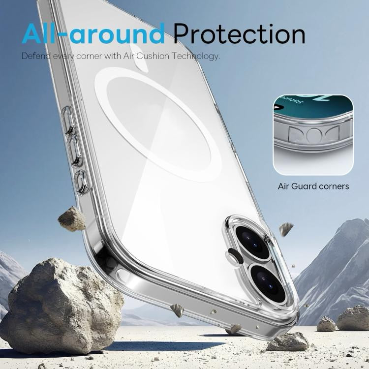 Pour iPhone 16 NORTHJO 3 en 1 PC Étui de téléphone magnétique avec film d'écran et film d'objectif (transparent)