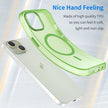 Pour iPhone 16 MagSafe givré translucide TPU + PC coque de téléphone à couverture complète (Vert)