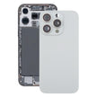 Pour iPhone 16 Pro Coque arrière de batterie en verre d'origine avec couvercle d'objectif d'appareil photo (argent) avec logo