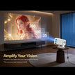 Projecteur intelligent portable V1 à mise au point manuelle, écran LCD 3 pouces, résolution 1920 x 1080p, fréquence de rafraîchissement de 270 Hz, système d'exploitation Android 13, type de prise EU  (blanc)