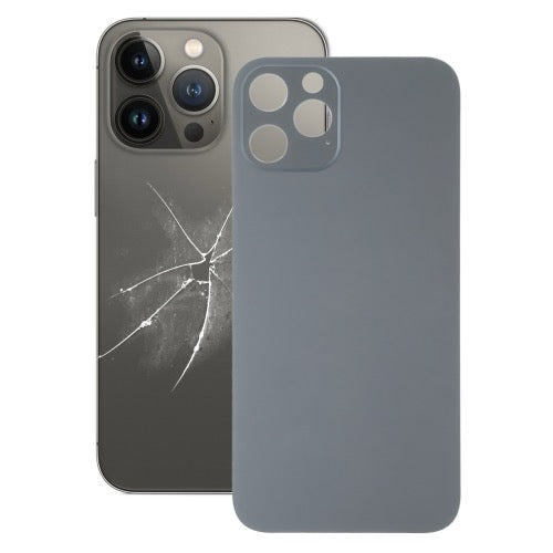 Remplacement facile Big Caméra Hole Housse de verre Housse de batterie pour iPhone 13 Pro Max (Noir) avec logo