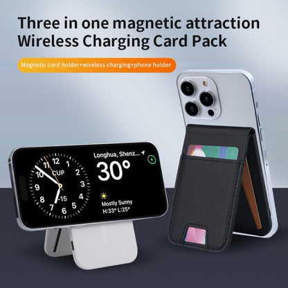 3 in 1 Cellphone Magnetic Wireless Charger Card
Holder Phone Bracket(Black)