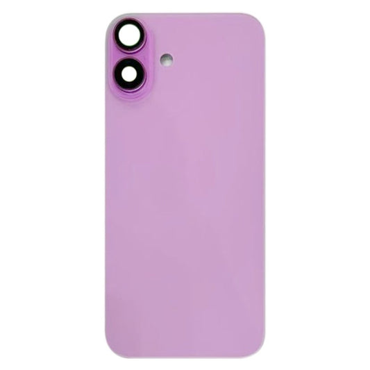 Pour iPhone 16 Plus Cache arrière de batterie avec cache d'objectif d'appareil photo (rose) avec logo